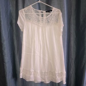 One Clothing White Lace Top size L , romantic looking white blousy top